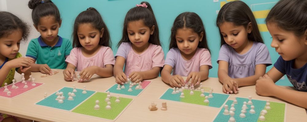 Crianças em atividades de acolhimento e socialização na educação infantil na volta às aulas