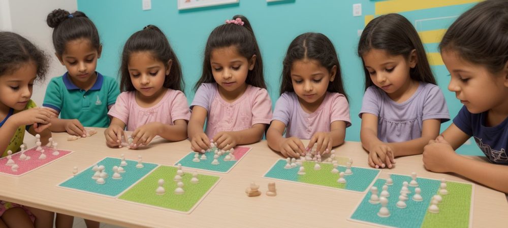 Crianças em atividades de acolhimento e socialização na educação infantil na volta às aulas