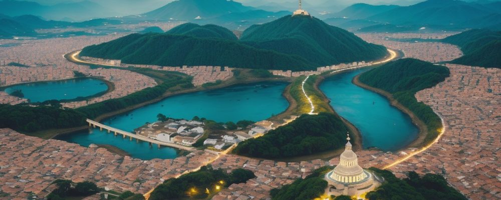 Representação visual de um estudante aprofundando seus estudos em Direito Internacional Público, com mapas conceituais e elementos globais ao fundo.