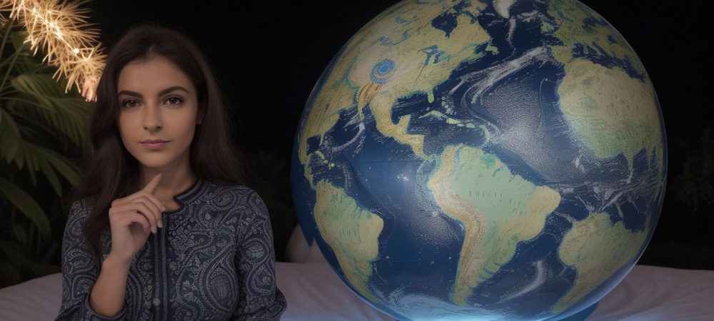 Imagem ilustrativa sobre Direito Internacional Público, mostrando um globo terrestre com símbolos de tratados e direitos humanos, representando a conexão global.