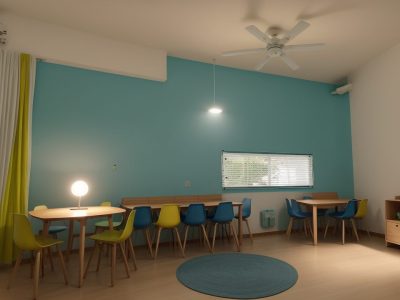 Um diretor escolar certificado liderando em uma sala de aula moderna e engajadora, focando em gestão e qualidade educacional.