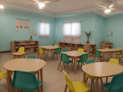 Crianças e educadores em um ambiente acolhedor, aplicando a disciplina positiva para promover o aprendizado e o desenvolvimento socioemocional.