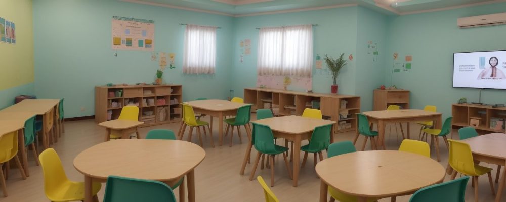 Crianças e educadores em um ambiente acolhedor, aplicando a disciplina positiva para promover o aprendizado e o desenvolvimento socioemocional.