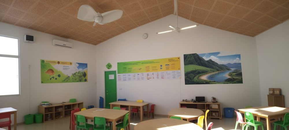 Alunos e educadores em sala de aula, aplicando disciplina positiva e promovendo um ambiente escolar colaborativo e respeitoso