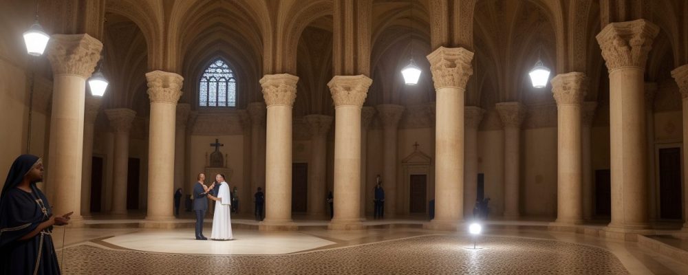 Servidores públicos engajados em discussão sobre cultura religiosa, promovendo respeito e inclusão no ambiente de trabalho.
