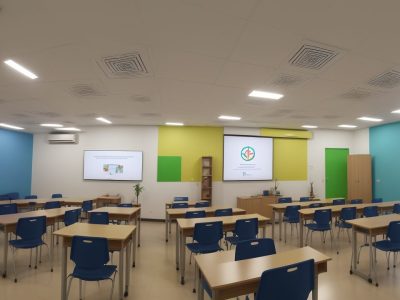 Educadores explorando metodologias ativas e curso online de docência em sala de aula moderna e colaborativa.