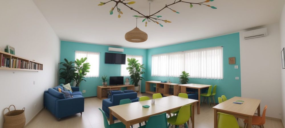 Professor e alunos engajados em sala de aula, utilizando metodologias ativas e ferramentas digitais, representando curso online de docência