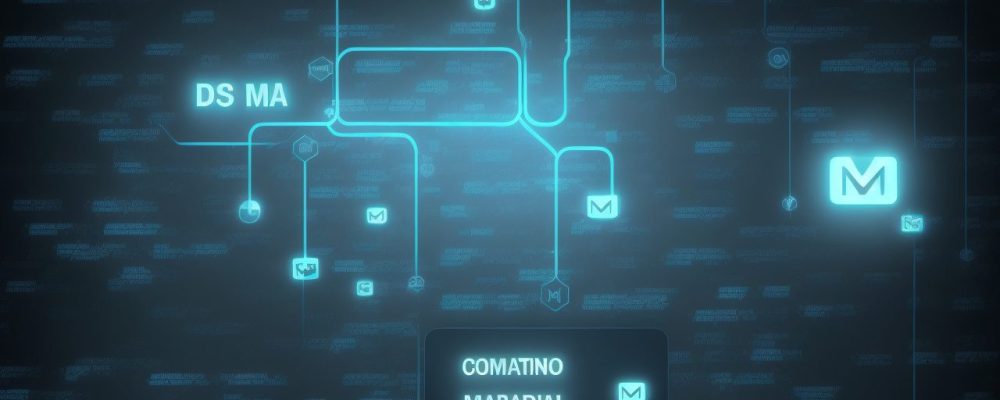 Ilustração de um servidor público trabalhando em estratégias de e-mail marketing, com foco em automação de e-mail e campanhas eficazes para comunicação com cidadãos.