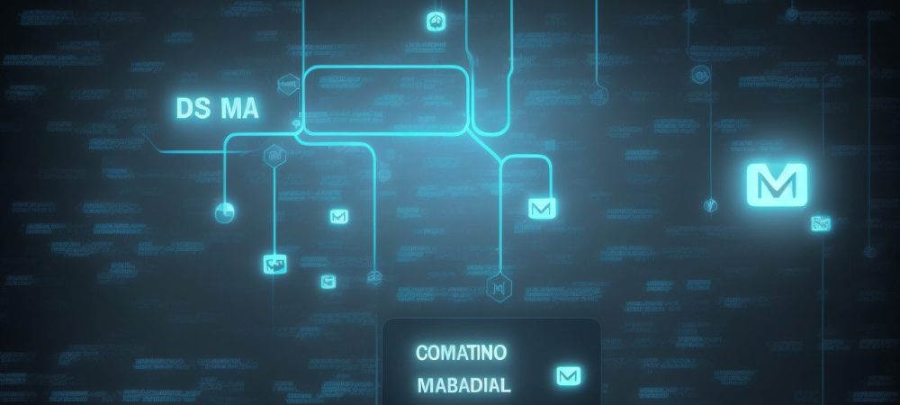 Ilustração de um servidor público trabalhando em estratégias de e-mail marketing, com foco em automação de e-mail e campanhas eficazes para comunicação com cidadãos.