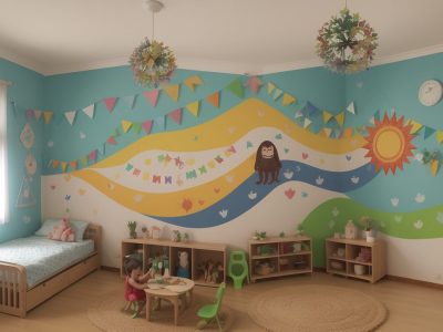 Ilustração de um professor interagindo com alunos em sala de aula, com foco no Estatuto da Criança e do Adolescente (ECA) e um ambiente escolar seguro e acolhedor.