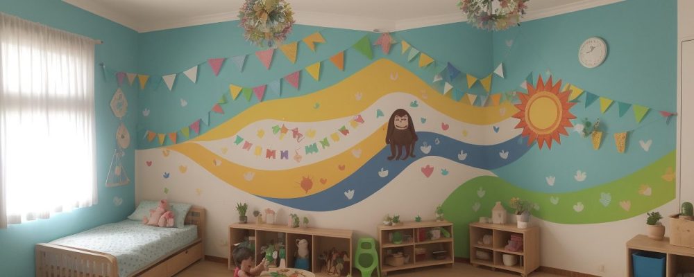 Ilustração de um professor interagindo com alunos em sala de aula, com foco no Estatuto da Criança e do Adolescente (ECA) e um ambiente escolar seguro e acolhedor.