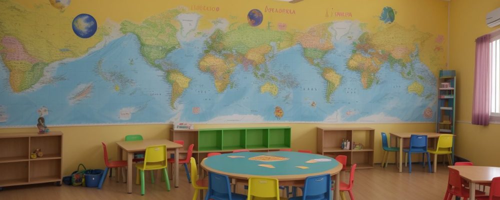 Ilustração de crianças e adolescentes em ambiente escolar seguro e acolhedor, promovendo os direitos estabelecidos pelo ECA e a educação inclusiva.