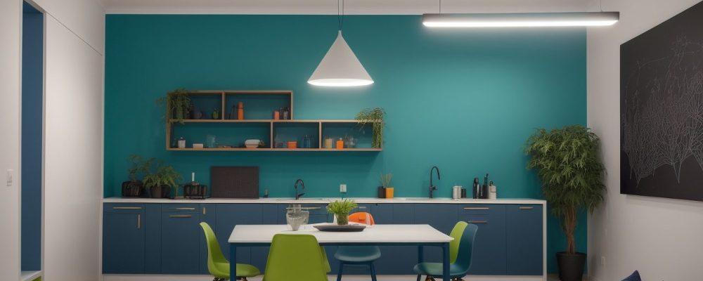 Ilustração de educação 4.0 com inteligência artificial e alunos interagindo em sala de aula moderna, representando o futuro do aprendizado.