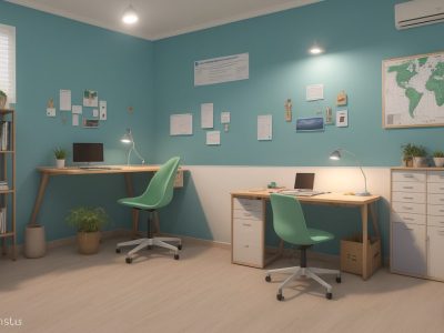 Alunos engajados em projeto de educação empreendedora em sala de aula, com foco em inovação e colaboração