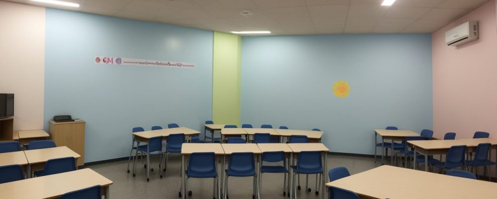 Professor e alunos em sala de aula inclusiva, com foco em adaptações curriculares e atividades de educação especial