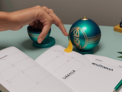 Imagem que representa educação financeira, com elementos de planejamento financeiro e controle de gastos, mostrando um futuro financeiro promissor e estável.
