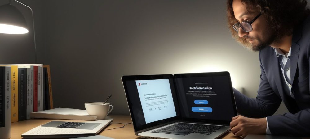 Imagem mostrando educação financeira, com um servidor público planejando seu orçamento e aprendendo sobre finanças pessoais