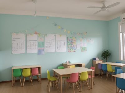 Crianças em sala de aula, aprendendo sobre educação financeira com atividades práticas e um curso de educação financeira para professores