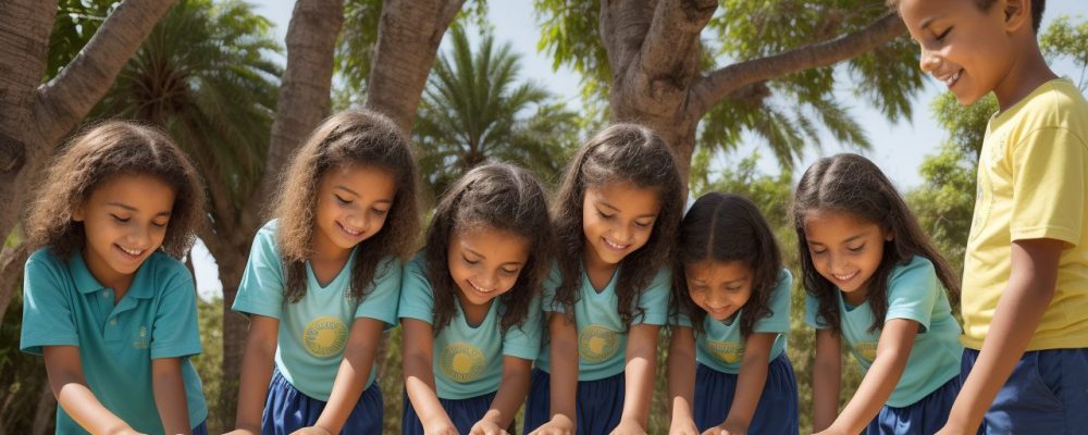 Crianças participando de atividades adaptadas de educação física, demonstrando alegria e inclusão em um ambiente escolar acolhedor.