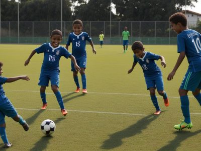 Crianças praticando atividades de educação física no ensino fundamental, promovendo saúde e socialização