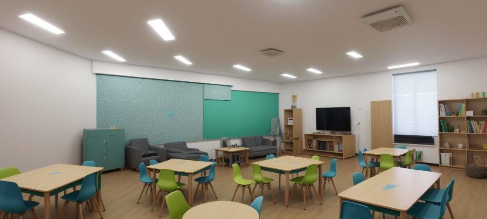 Estudantes colaborando em sala de aula inclusiva, promovendo experiências positivas de educação.