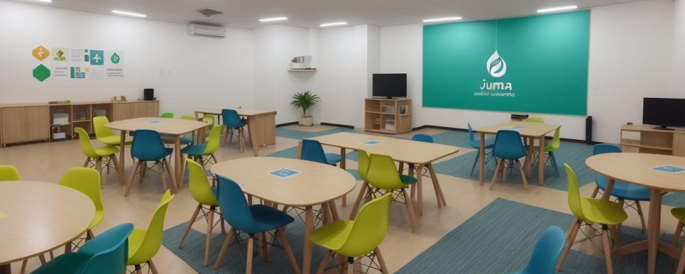 Alunos colaborando em sala de aula com ferramentas digitais e práticas pedagógicas inclusivas para educação especial.