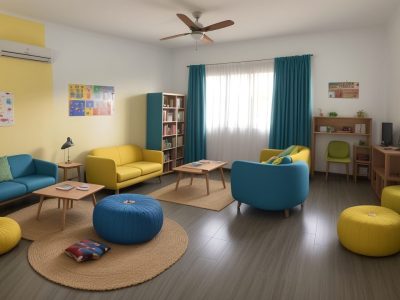 Sala de aula vibrante com alunos colaborando em práticas pedagógicas inclusivas.