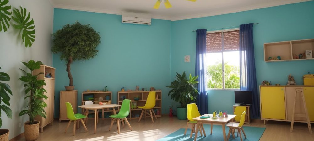 Crianças aprendendo em sala de aula com metodologias inovadoras de educação infantil, promovendo engajamento e desenvolvimento.