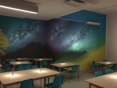 Imagem de sala de aula com alunos engajados em atividades de educação integral e ensino integrado, com foco em currículo e educação em tempo integral.