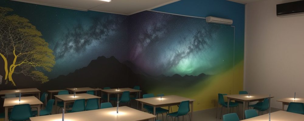 Imagem de sala de aula com alunos engajados em atividades de educação integral e ensino integrado, com foco em currículo e educação em tempo integral.