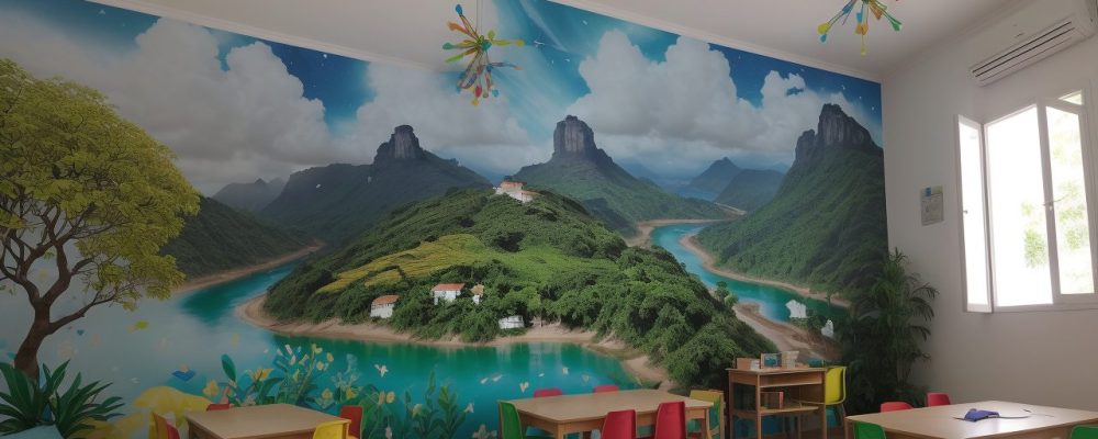 Alunos engajados em sala de aula com projetos de educação integral, demonstrando desenvolvimento integral e aprendizado colaborativo.