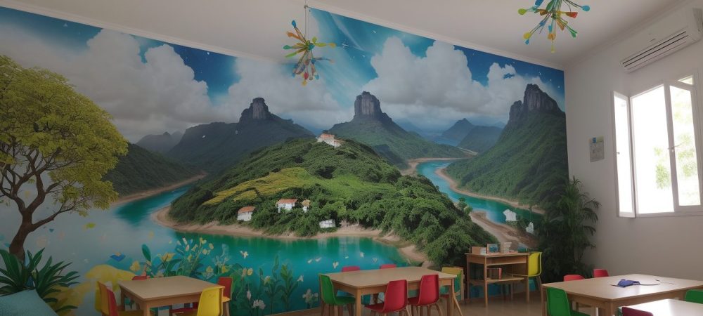 Alunos engajados em sala de aula com projetos de educação integral, demonstrando desenvolvimento integral e aprendizado colaborativo.