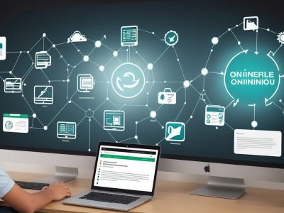 Servidores públicos engajados em curso online de educação, aprendendo e se desenvolvendo profissionalmente