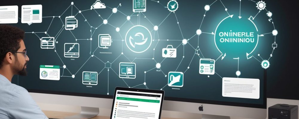 Servidores públicos engajados em curso online de educação, aprendendo e se desenvolvendo profissionalmente