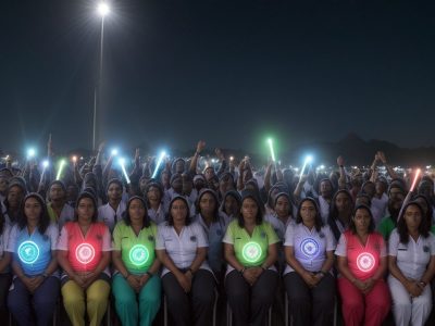 Ilustração mostrando diversos indivíduos de mãos dadas em um círculo, simbolizando a autonomia sexual, a educação sexual inclusiva e relacionamentos saudáveis, com foco em pessoas com deficiência.