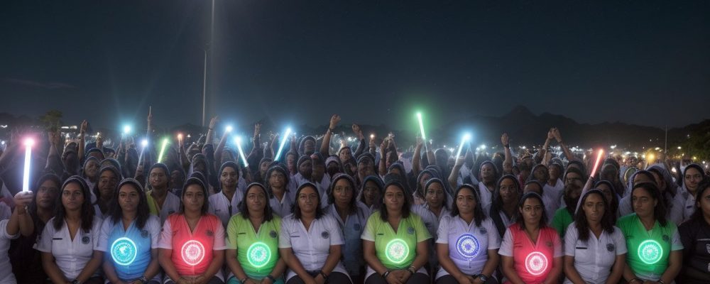 Ilustração mostrando diversos indivíduos de mãos dadas em um círculo, simbolizando a autonomia sexual, a educação sexual inclusiva e relacionamentos saudáveis, com foco em pessoas com deficiência.