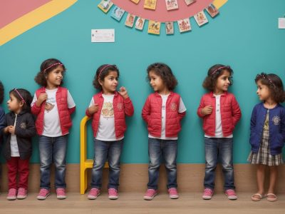 Ilustração de crianças aprendendo sobre o corpo humano em um ambiente seguro e acolhedor, com foco no desenvolvimento psicosexual infantil.