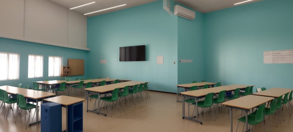 Cena de uma sala de aula onde alunos adultos interagem e aprendem na Educação de Jovens e Adultos.