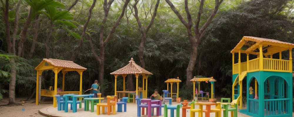 Crianças brincando e interagindo em atividades que promovem os 5 eixos da educação infantil para desenvolvimento integral