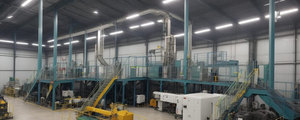 Ambiente industrial moderno com sensores eletrônicos e componentes para automação.