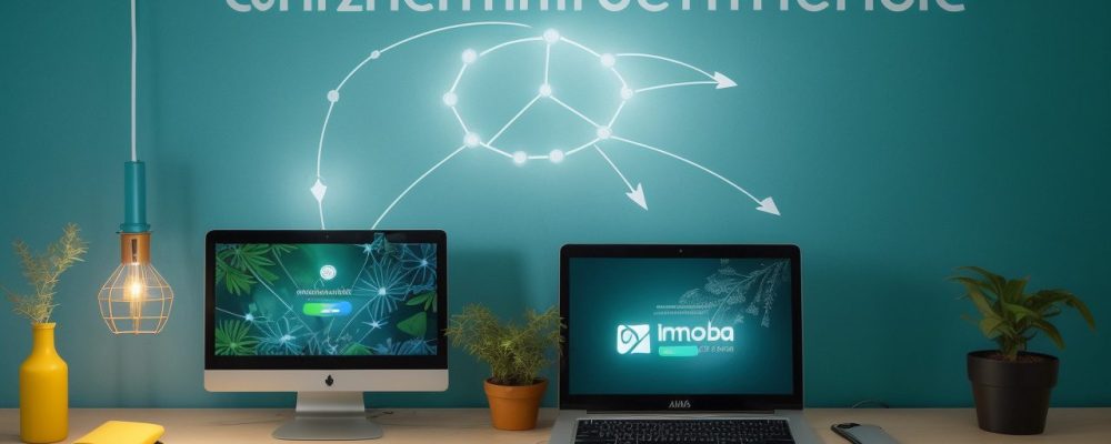 Ilustração de um servidor público estudando em um curso de empreendedorismo online, com foco em inovação e desenvolvimento de carreira.