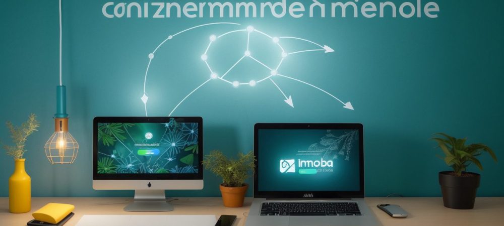 Ilustração de um servidor público estudando em um curso de empreendedorismo online, com foco em inovação e desenvolvimento de carreira.