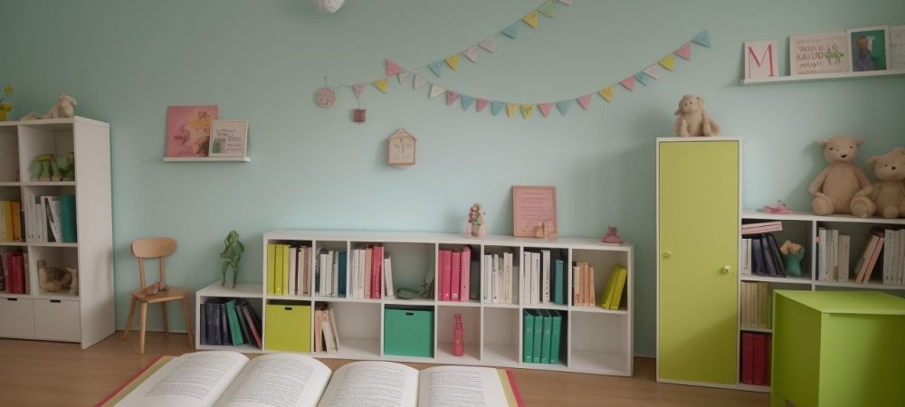 Sala de aula com alunos envolvidos em atividades de literatura, explorando livros e projetos de leitura.