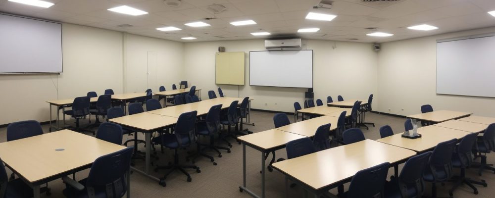 Ilustração de um ambiente de ensino militar, mostrando alunos engajados em atividades que promovem disciplina, liderança e formação para a carreira militar