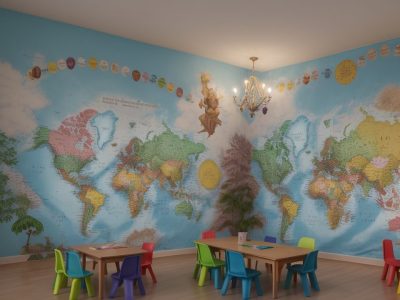 Crianças em sala de aula aprendendo sobre ensino religioso e a diversidade religiosa com atividades em grupo