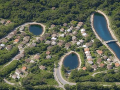 Ilustração de sala de aula com alunos interagindo em atividades sobre história local, com foco na história da cidade e do bairro.