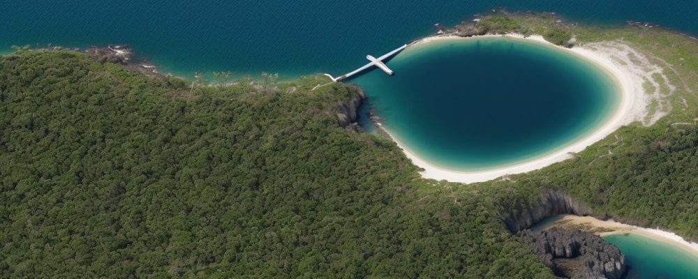 Visualização ilustrativa sobre plataformas offshore e cursos online para servidores públicos