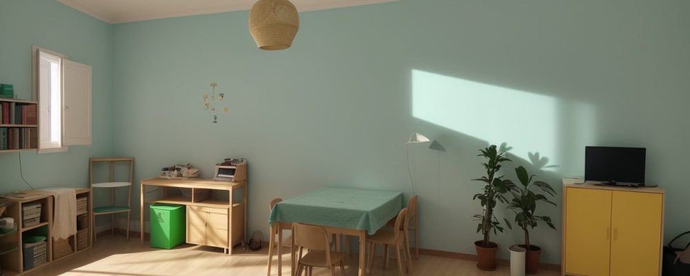 Sala de aula com crianças, materiais educativos e recursos lúdicos para dificuldades de aprendizagem