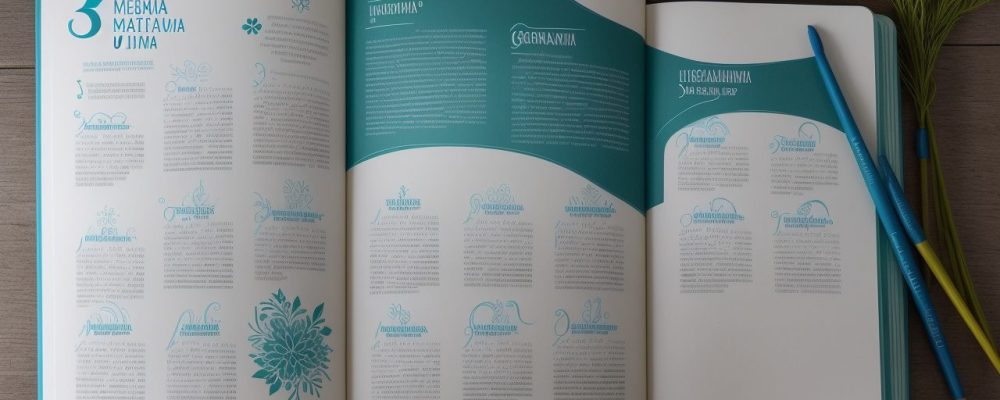 Ilustração mostrando um livro aberto com informações sobre imposto de renda, com documentos e gráficos ao redor, simbolizando conhecimento e organização.