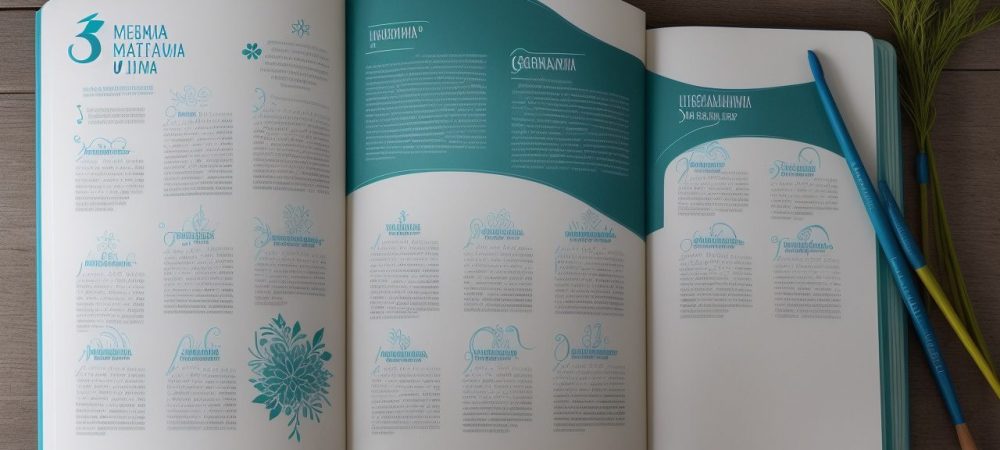 Ilustração mostrando um livro aberto com informações sobre imposto de renda, com documentos e gráficos ao redor, simbolizando conhecimento e organização.